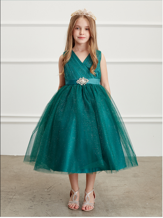 Emerald Girl Dress,Girl Dress, Emerald Dress, Flower Girl, Wedding Flower Girl Dress, party dress