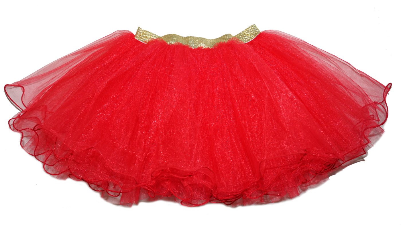 Red tutu gold Elastic Tutu Skirt
