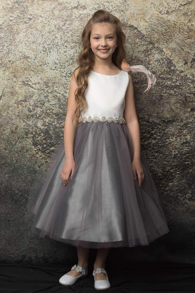 Ivory grey Girl Dress Girl Dress Grey Dress Grey Dress Flower Girl Wedding Flower Girl Dress