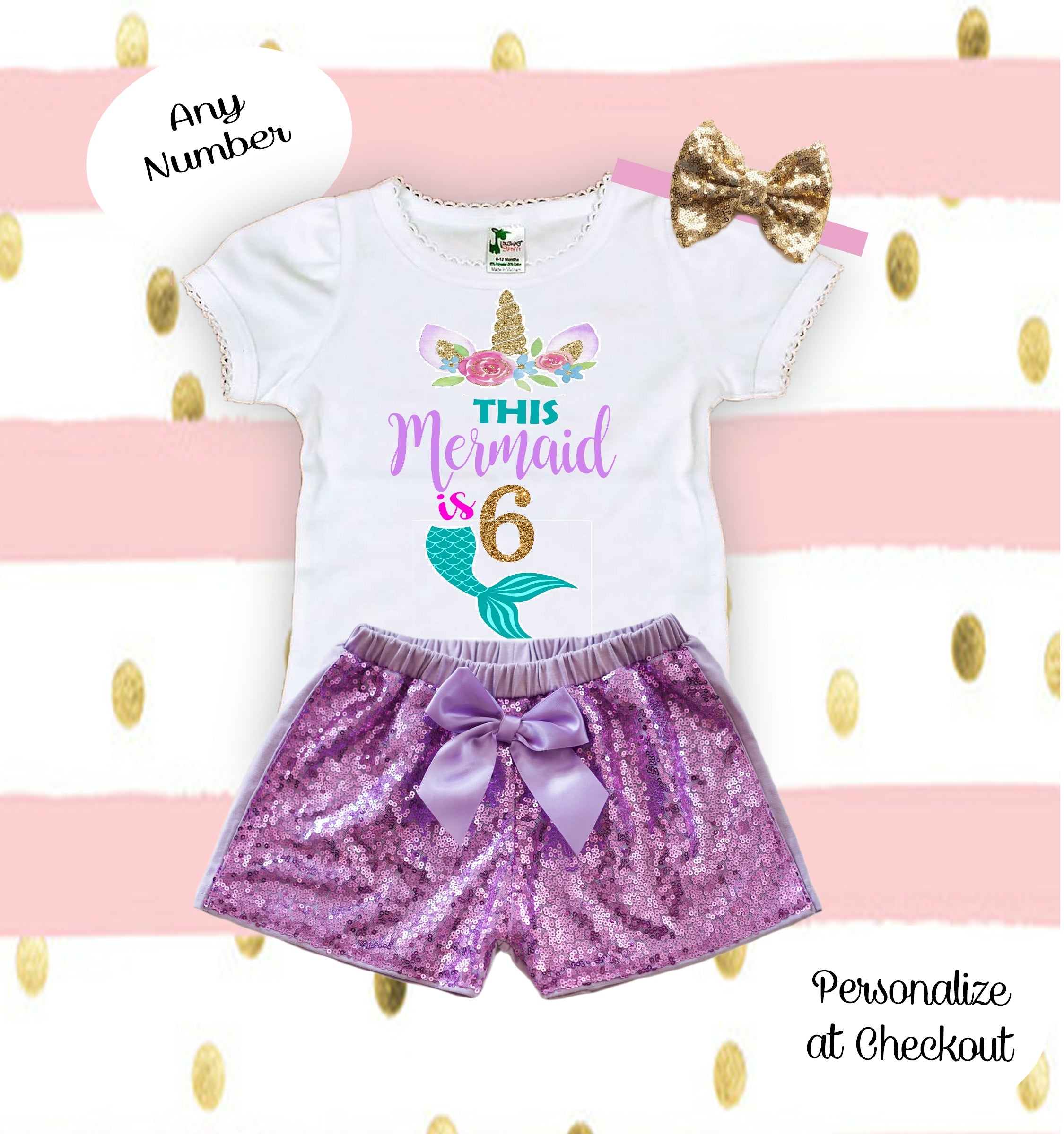 Mermaid 1st hot sale birthday shirt